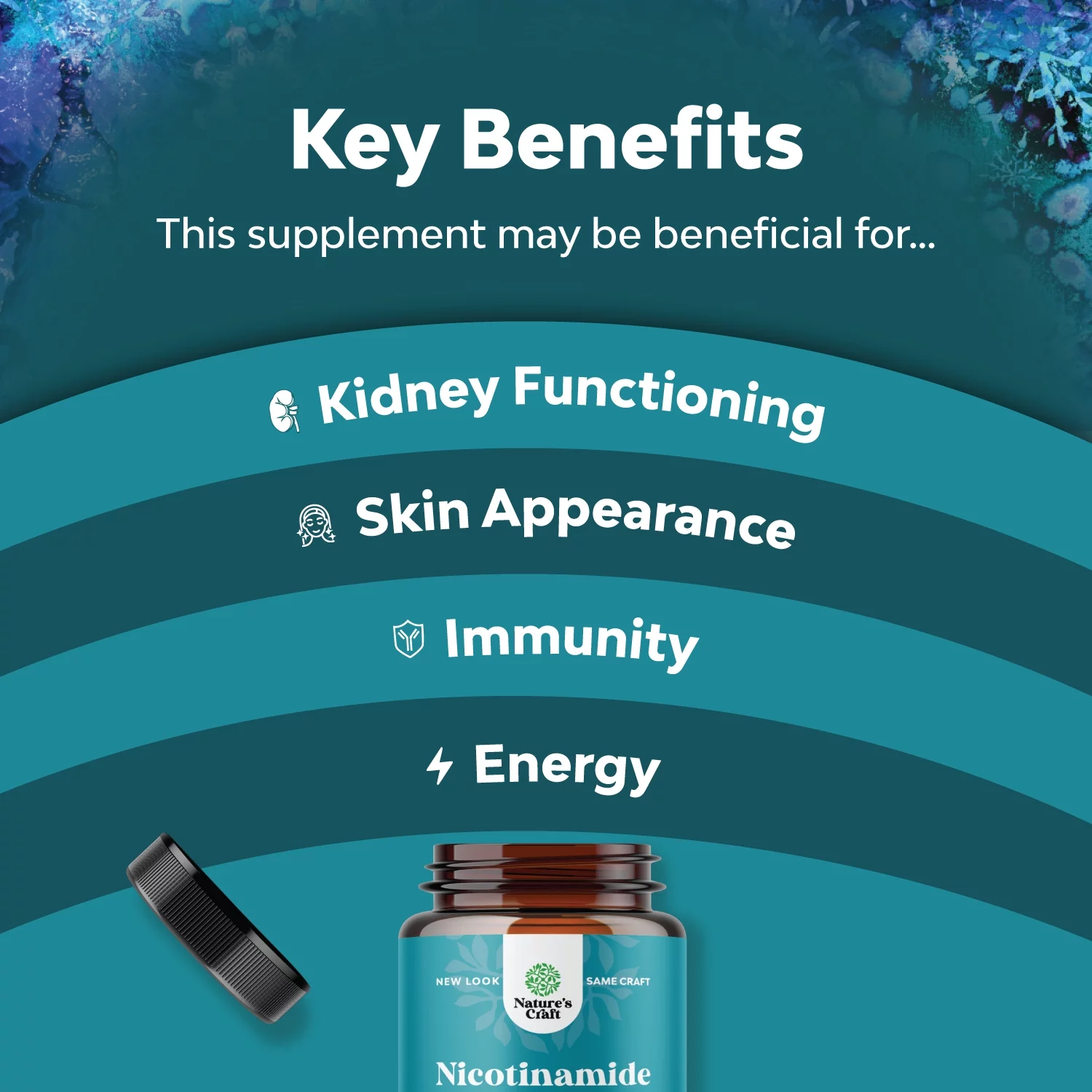 Vitamin B3 Nicotinamide 500mg Capsules - Mitochondrial Energy and Anti Aging Skin Supplement - AKA Vitamin B3 Niacin 500mg Flush Free and Niacinamide 500mg - Flush Free Niacin Supplement - 180 Count