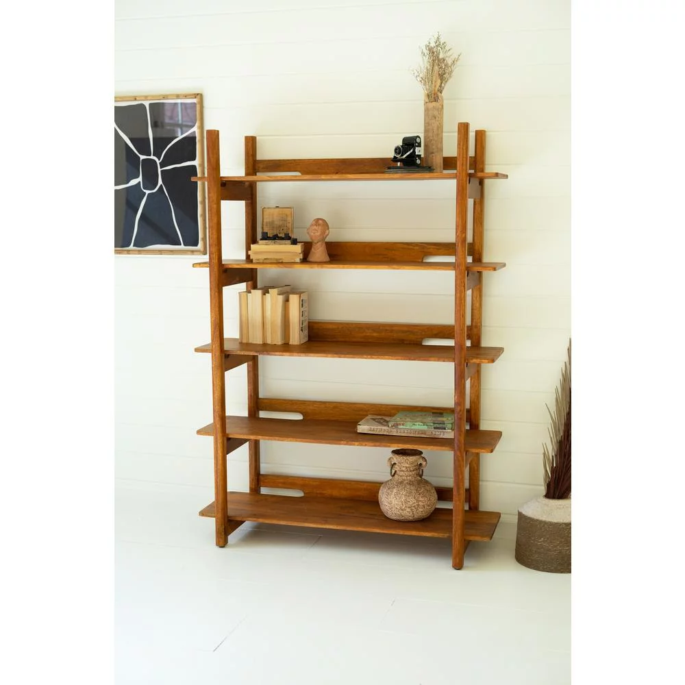 Kalalou Inc Mango Wood Bookshelf With Teak Finish