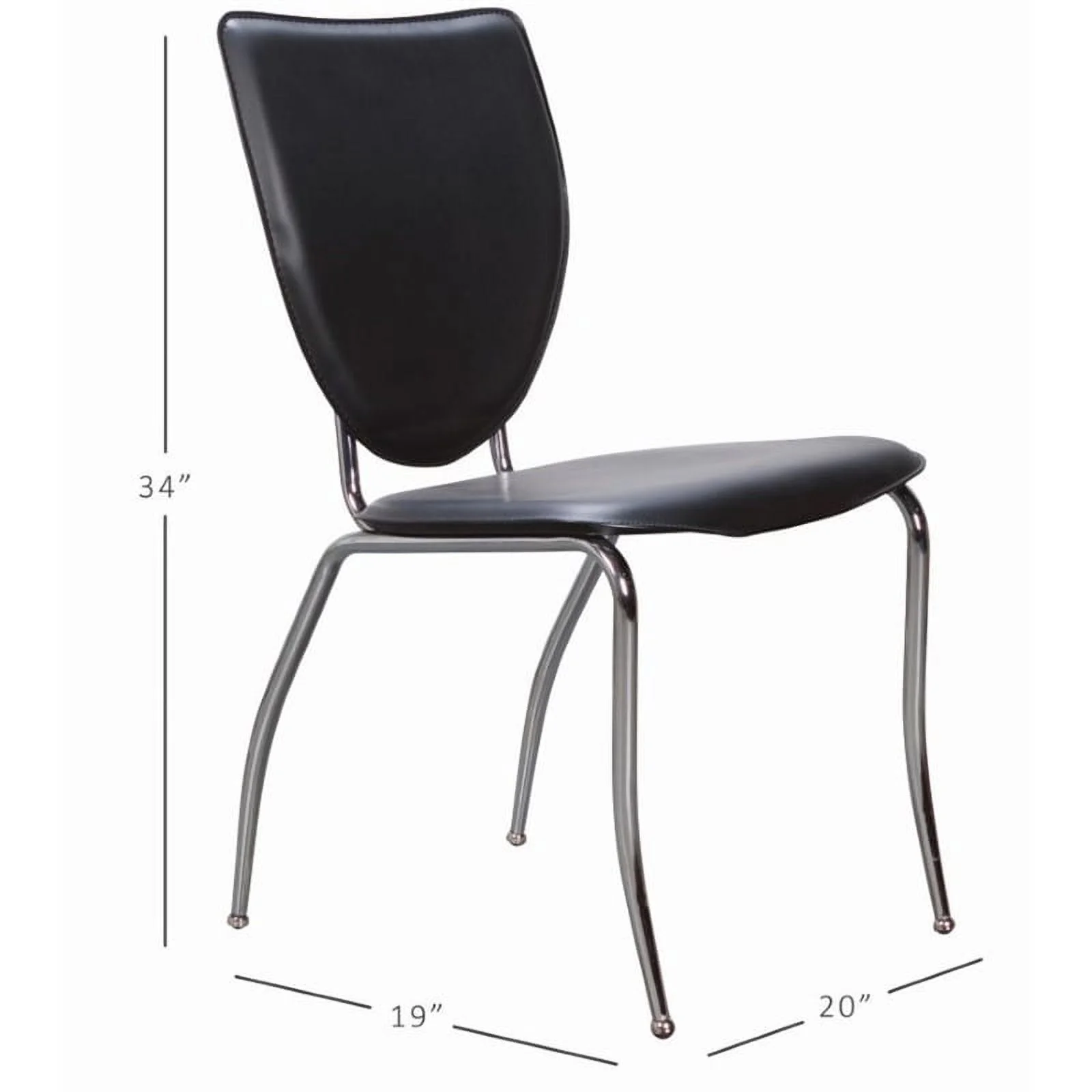 Riverbay Furniture Transitional Metal Stacking Side Chairs Set of Two in Black