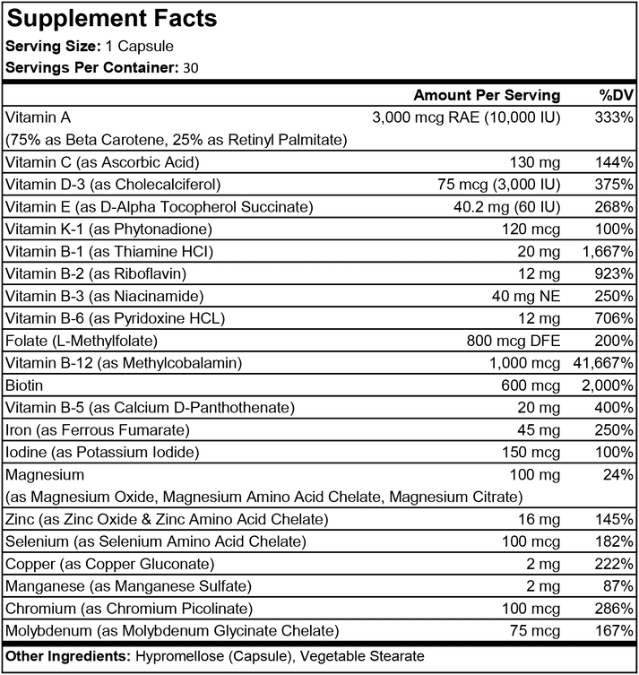 Bariatric Multivitamin | Capsule | 45mg | 30 Capsules