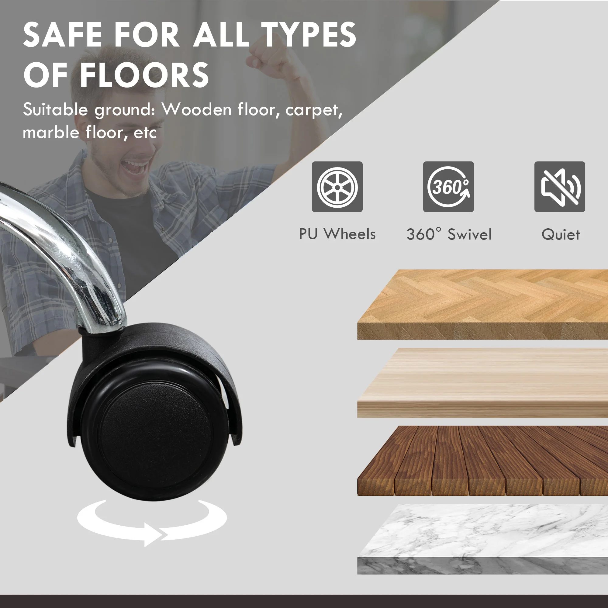 Vinsetto Vibration Massage Office Chair with Heat, PU Leather, Black