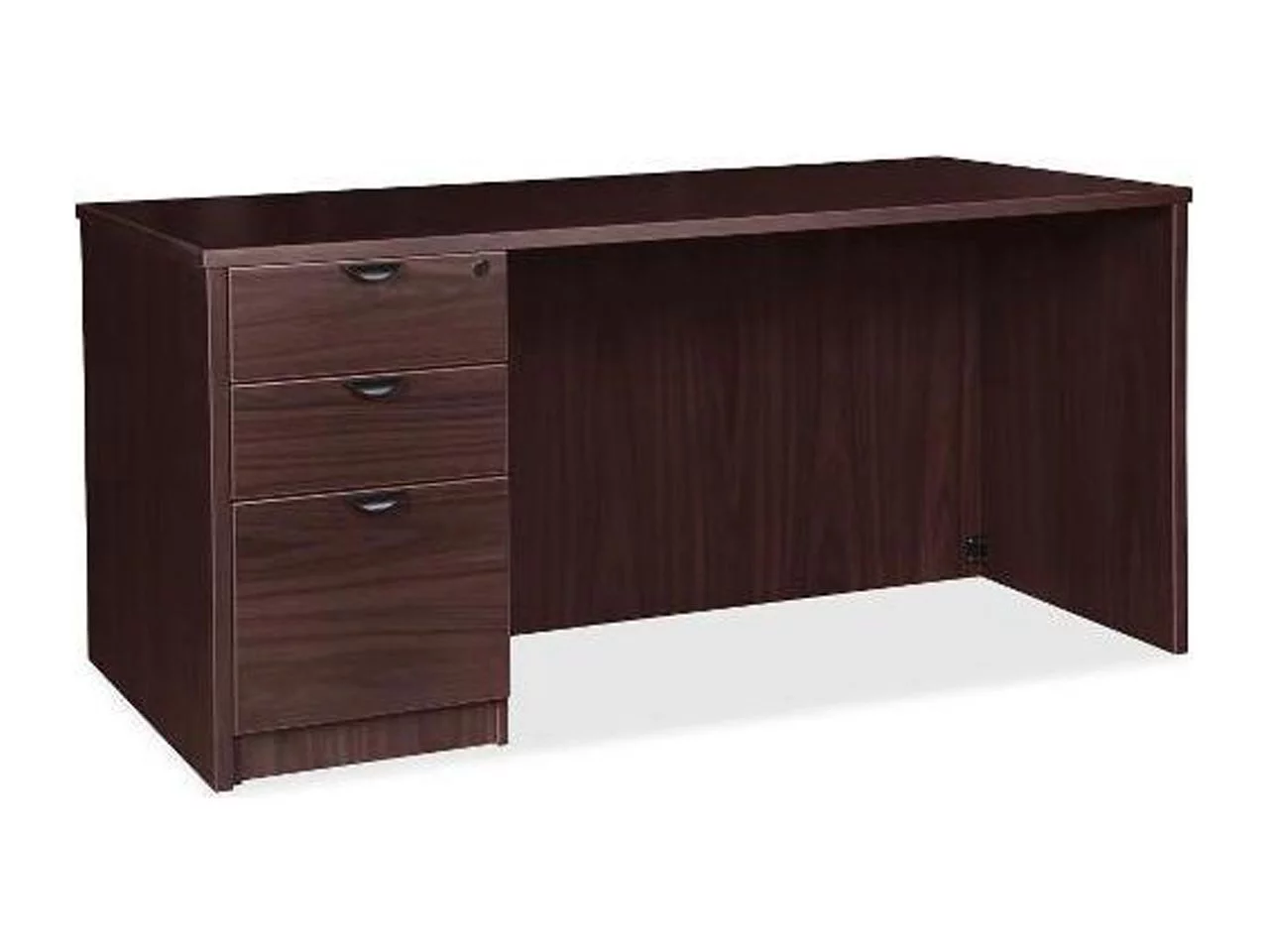 Lorell Prominence 2.0 Espresso Laminate Box/Box/File Left-Pedestal Desk - 3-Drawer 1