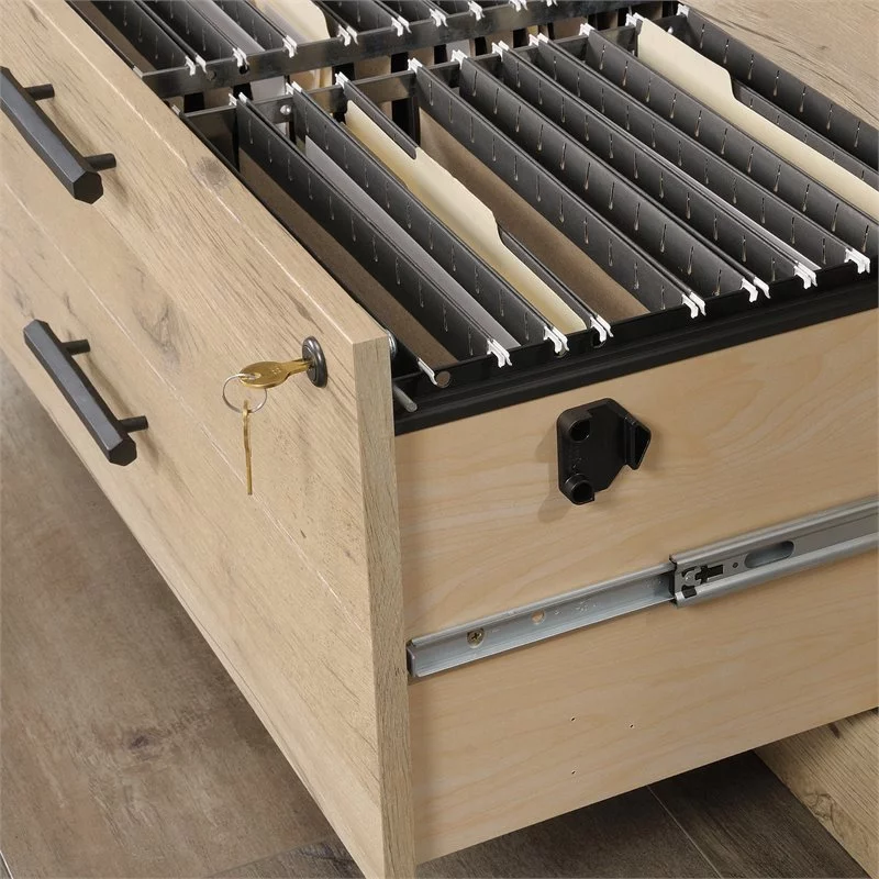 Pemberly Row Traditional Engineered Wood Lateral File Cabinet in Prime Oak