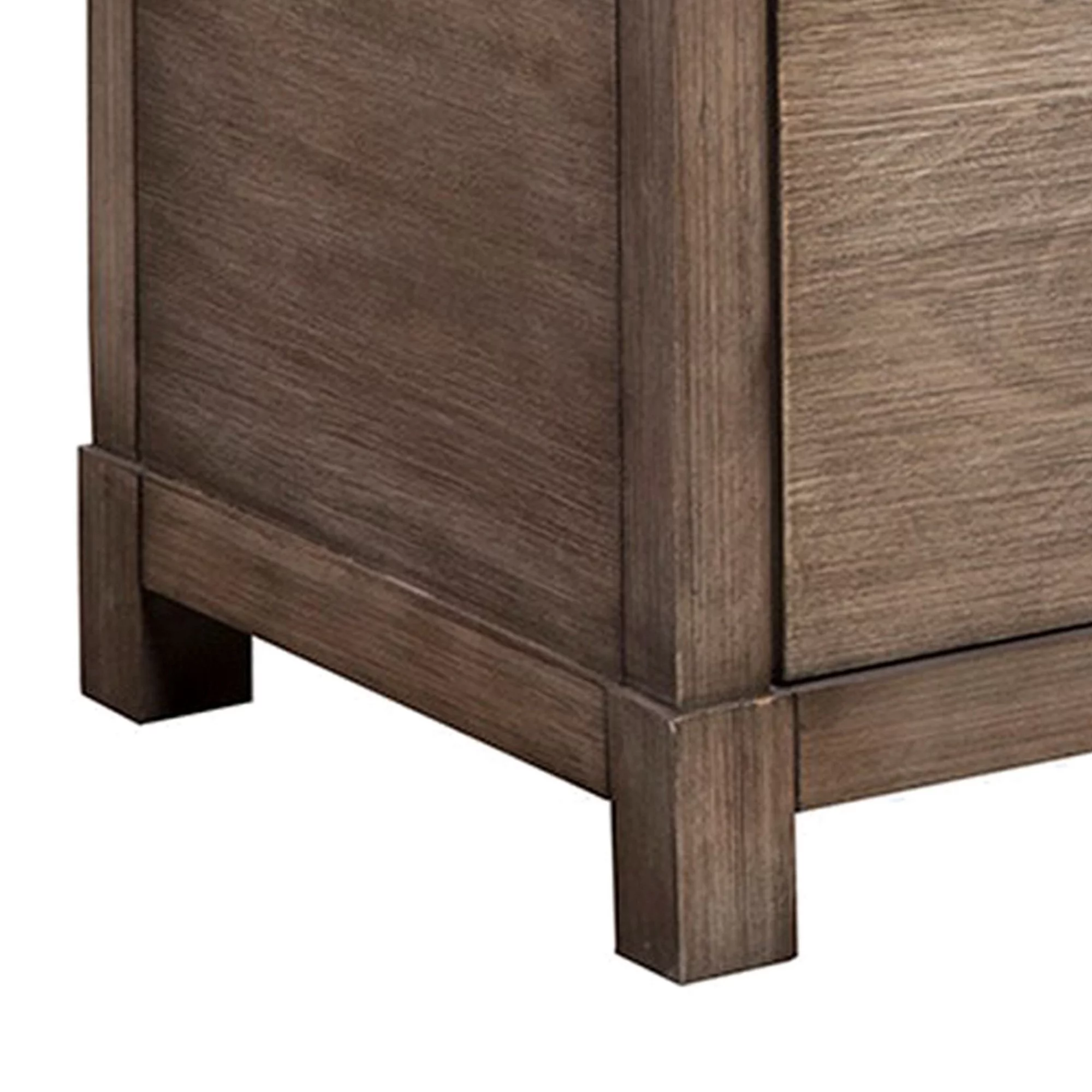 Benjara 42 Inch TV Media Chest, 4 Drawers, Gray Mahogany Wood Frame, Felt Lining