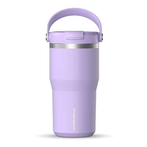 Hydrapeak Nomad 24 oz Tumbler with Handle and Straw Lid, Leakproof, Double Insulated, 24oz Cup Stainless Steel (Blush)