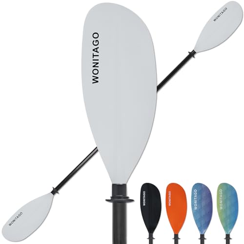 Kayak Paddle with Fiberglass Shaft and Reinforced Nylon Blade, Adjustable Kayaking Oars, 3 Piece, 230-250 cm/90-98 inches, 210-230 cm/82-90 inches