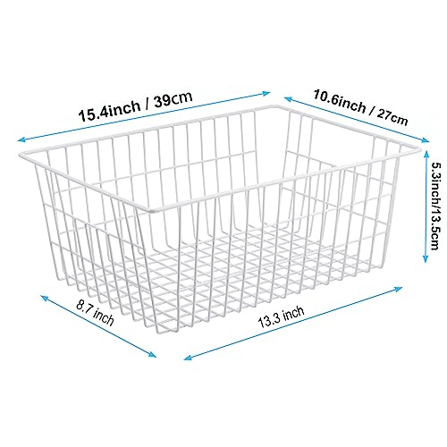 iPEGTOP Wire Storage Freezer Baskets, Set of 2 Large 15.4