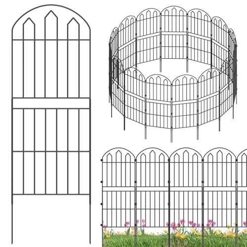 CADUKE Decorative Garden Fence and Fencing 10 Pack, 39in(H) x 10.5ft(L) Rustproof Wire Fence Panels for Dogs, Animal Barrier Fence Flower Edging for Yard, Patio, Outdoor, Arched