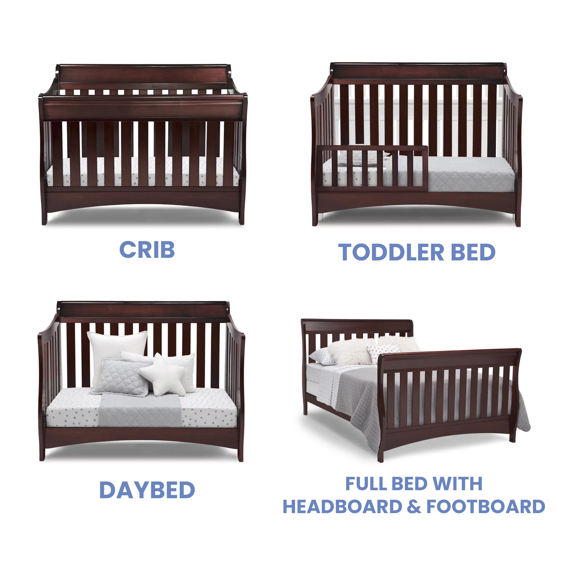 Delta Bentley S Series 4-in-1 Convertible Crib in Black Cherry Espresso