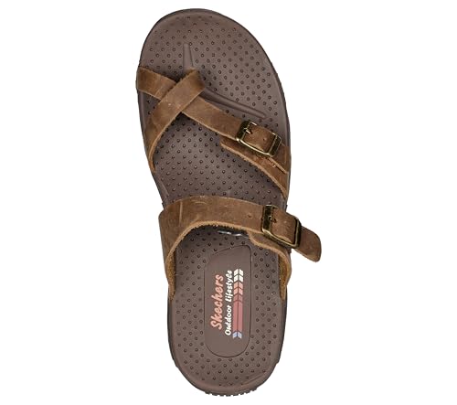 Skechers Women's Reggae-Carribean-Double Buckle Toe Thong Slide Sandal