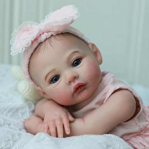 Lifelike Reborn Baby Dolls - 18 Inch Realistic Newborn Baby Dolls Girl, Real Life Baby Dolls with Soft Weighted Body, Real Baby Reborn Gift with Accessories for 3+ Years Old Kids