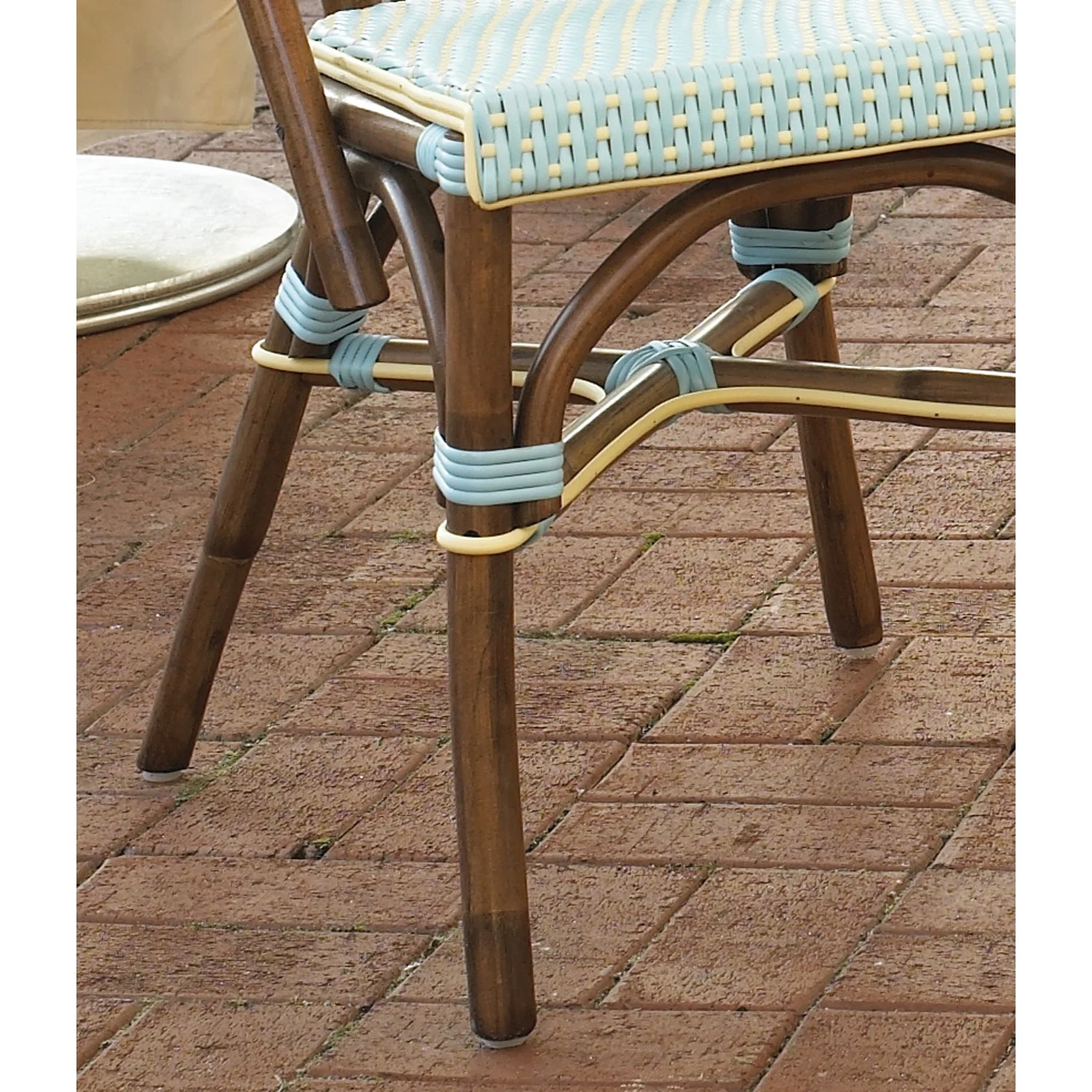 Padma's Plantation Paris Rattan Bistro Chair in Blue