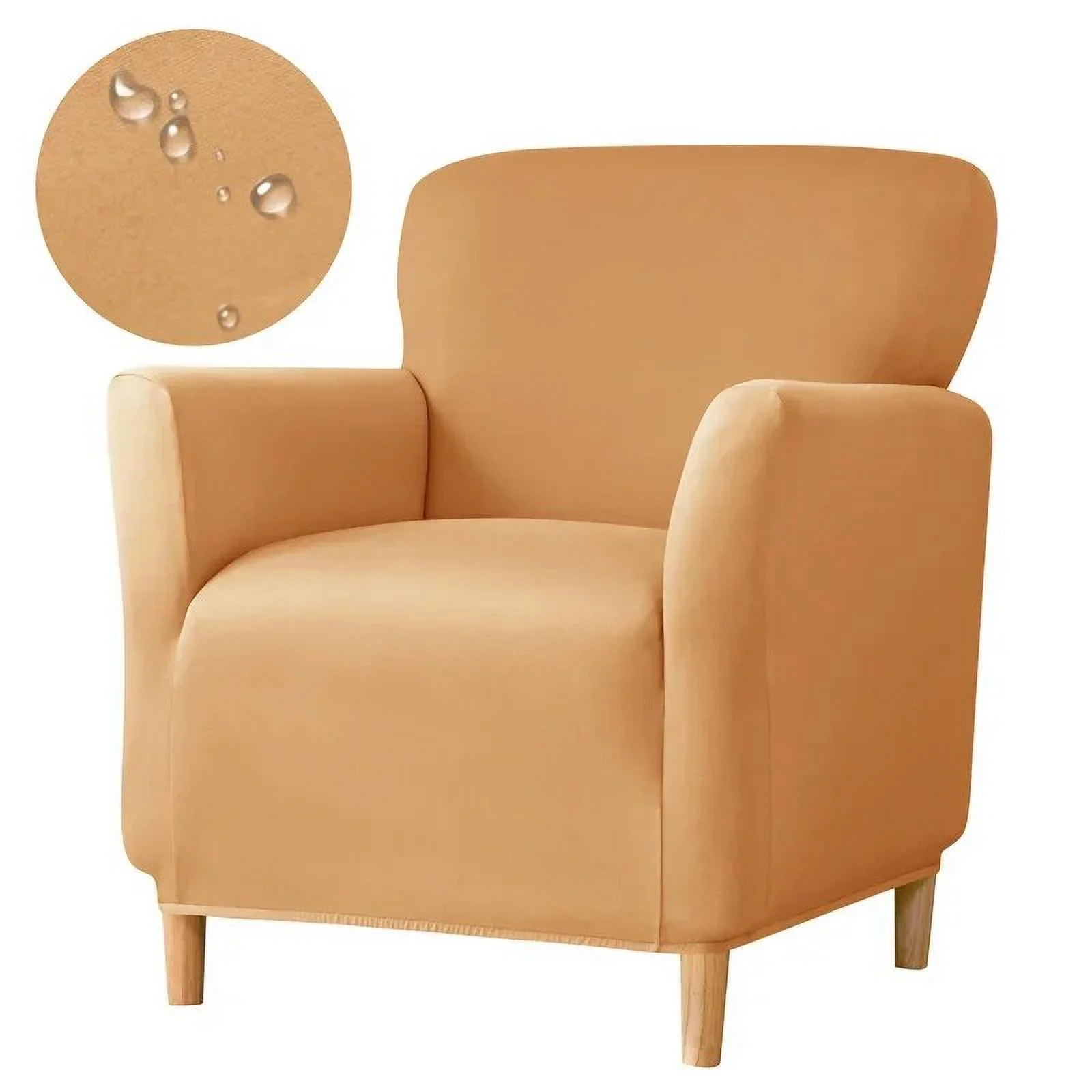 Armchair Slipcovers Waterproof Sofa Chair Slipcovers 1-Piece Stretch Soft Chair Covers for Living Room Anti-slip Modern Solid Furniture Protector