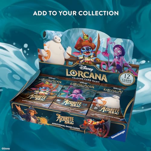 Ravensburger Disney Lorcana TCG: Azurite Sea Booster Pack Display | 24 Packs with 12 Trading Cards Each | Ideal for Collectors & Disney Fans | Suitable for Ages 8+