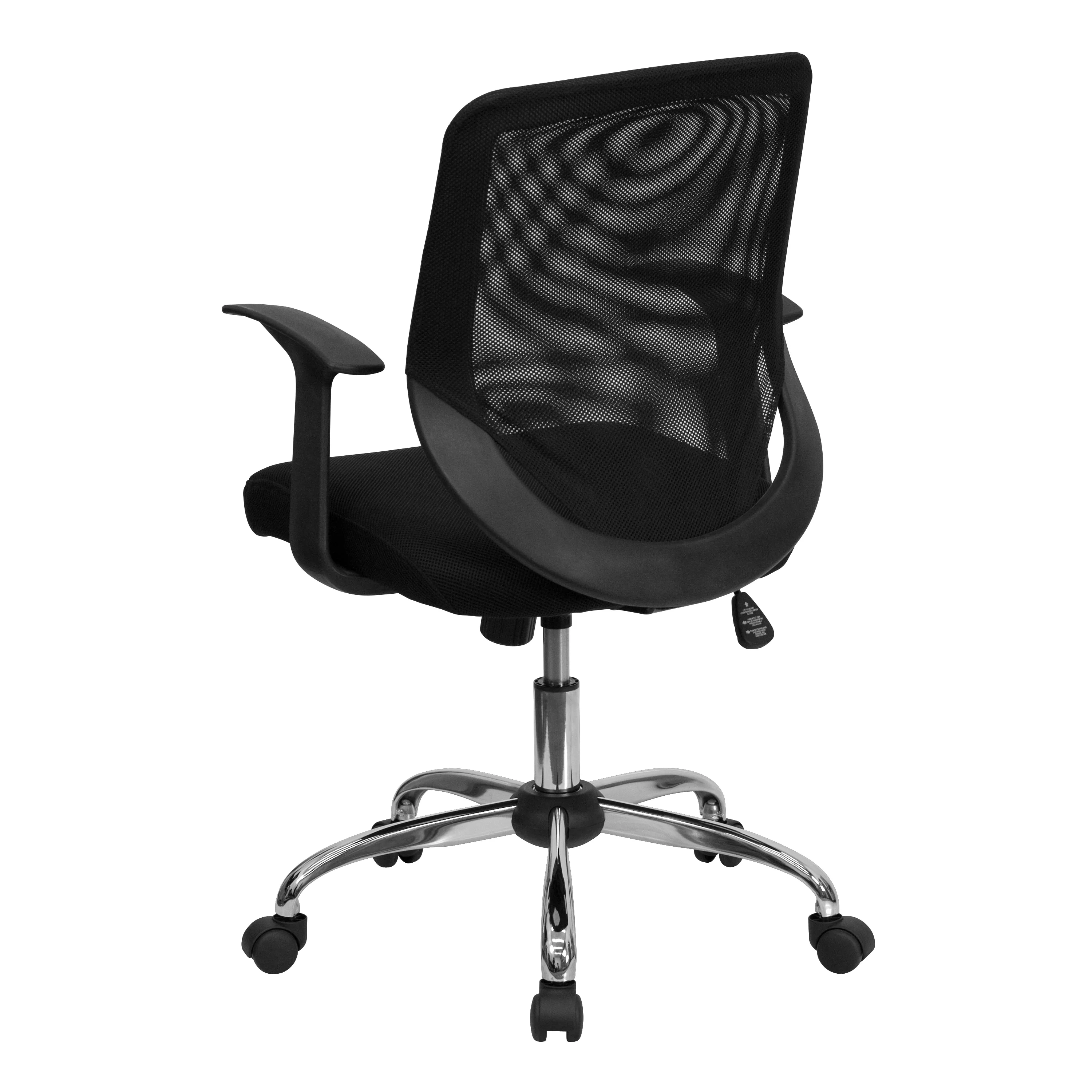 A Line Furniture Crant Black Swivel Adjustable Office Chair with Mesh Padded Seat