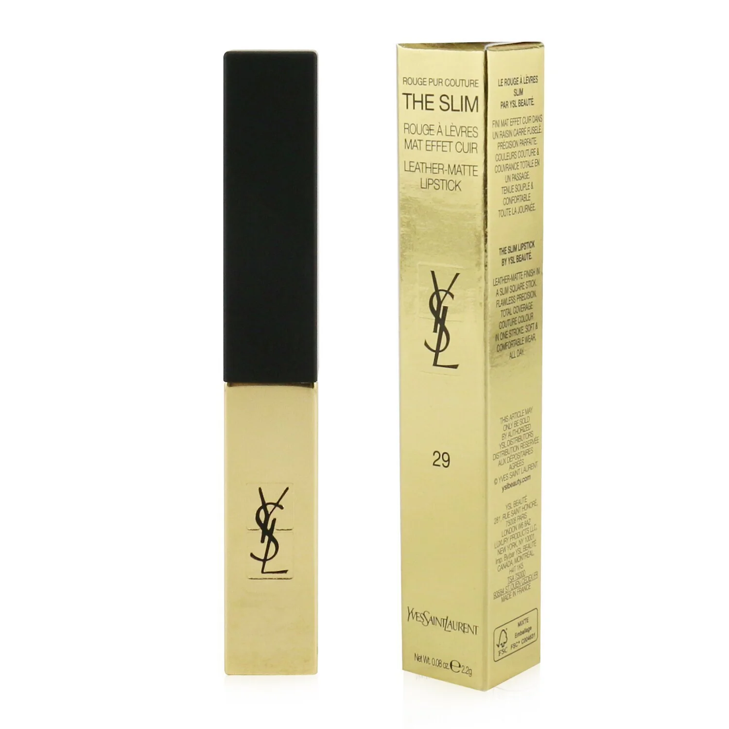 Yves Saint Laurent Rouge Pur Couture The Slim Leather Matte Lipstick - # 8 Contrary Fuchsia  2.2g/0.08oz