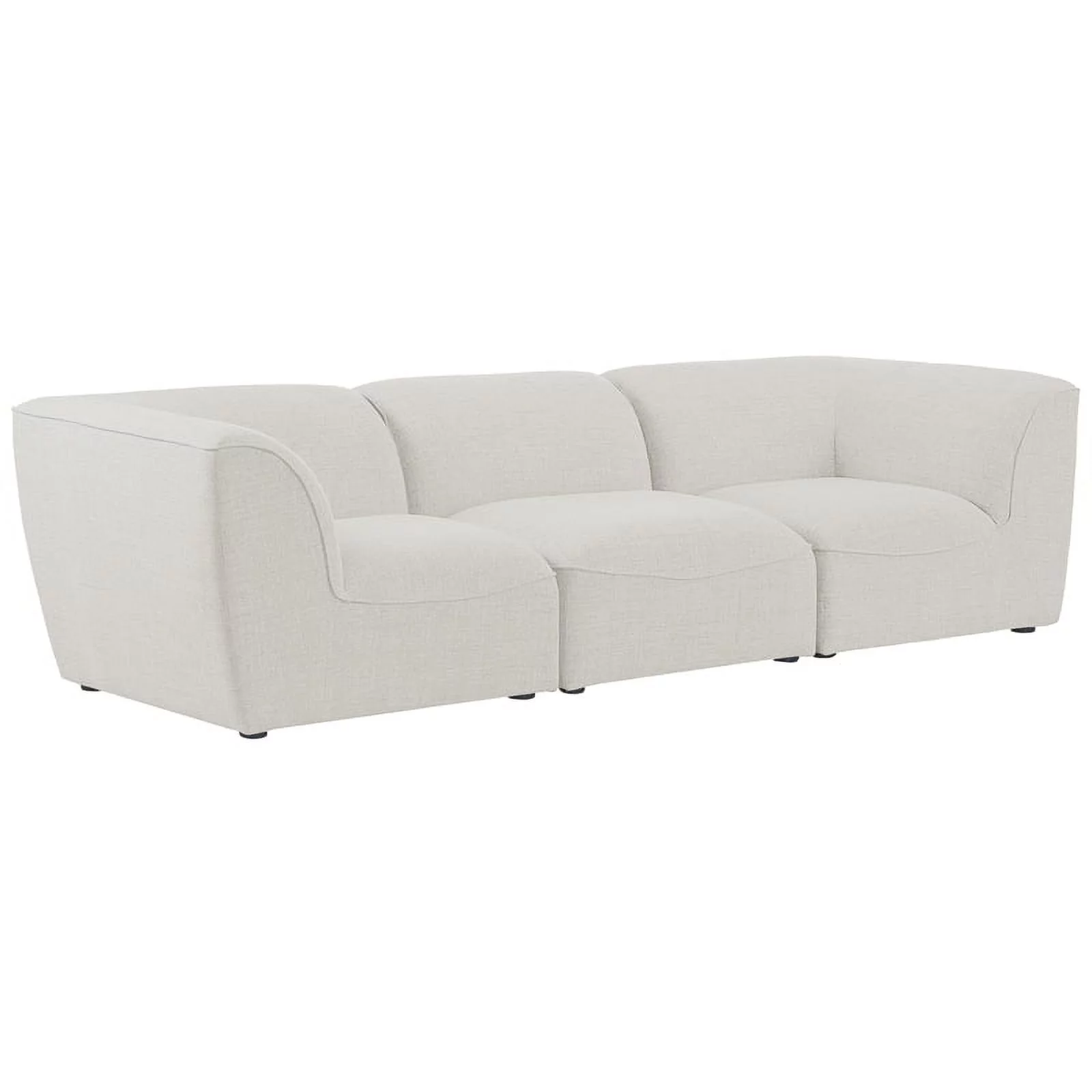 Meridian Furniture Miramar Cream Durable Linen Textured Modular Sofa