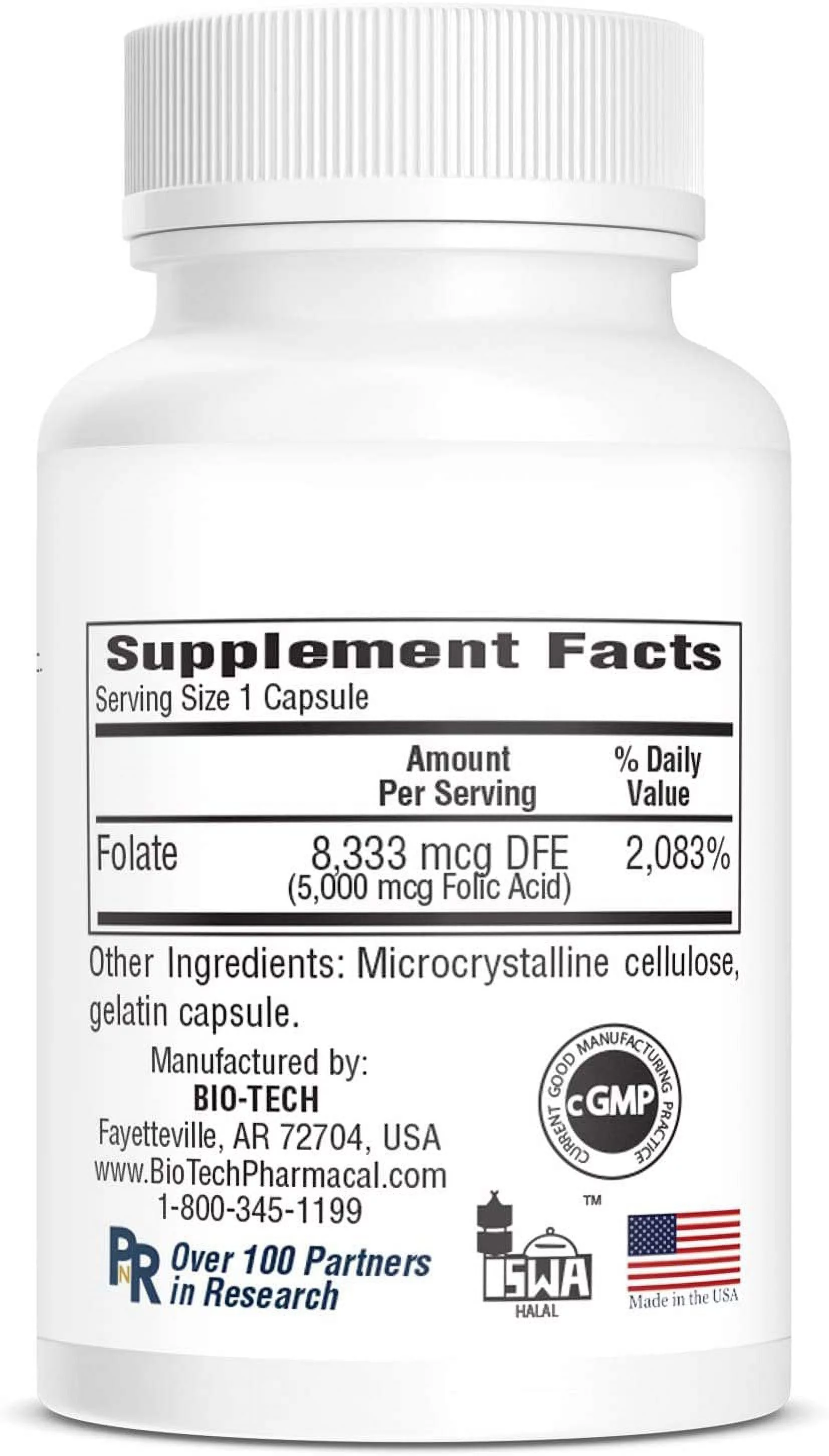 6 pack Bio-Tech Pharmacal Folic Acid (5mg, 100 Count)