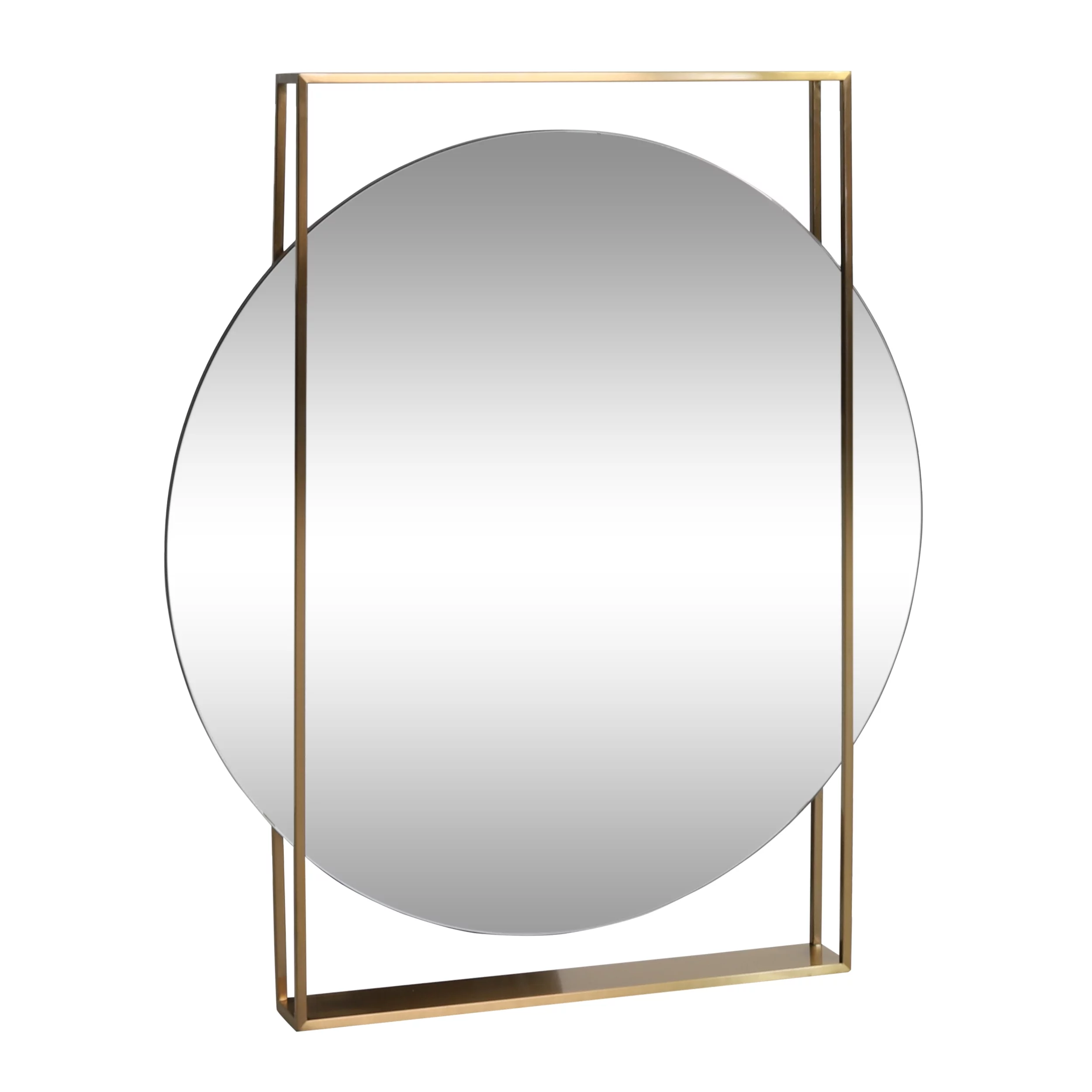 Noble House Magnolia Wall Mirror, Brushed Brass, Mirror