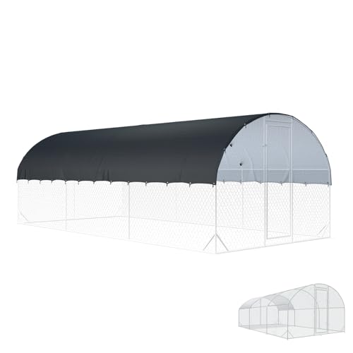 XCZ Chicken coop Cover. Equipped with Spherical Elastic Ropes, Suitable for Large Metal Chicken coops with Three Units. Chicken coop Sunshade Cloth, Waterproof and Sun-Proof.
