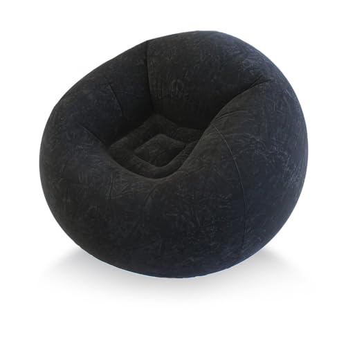 45x45x28 Inflatable Beanless Bean Bag Chair Lounge Sofa - Black