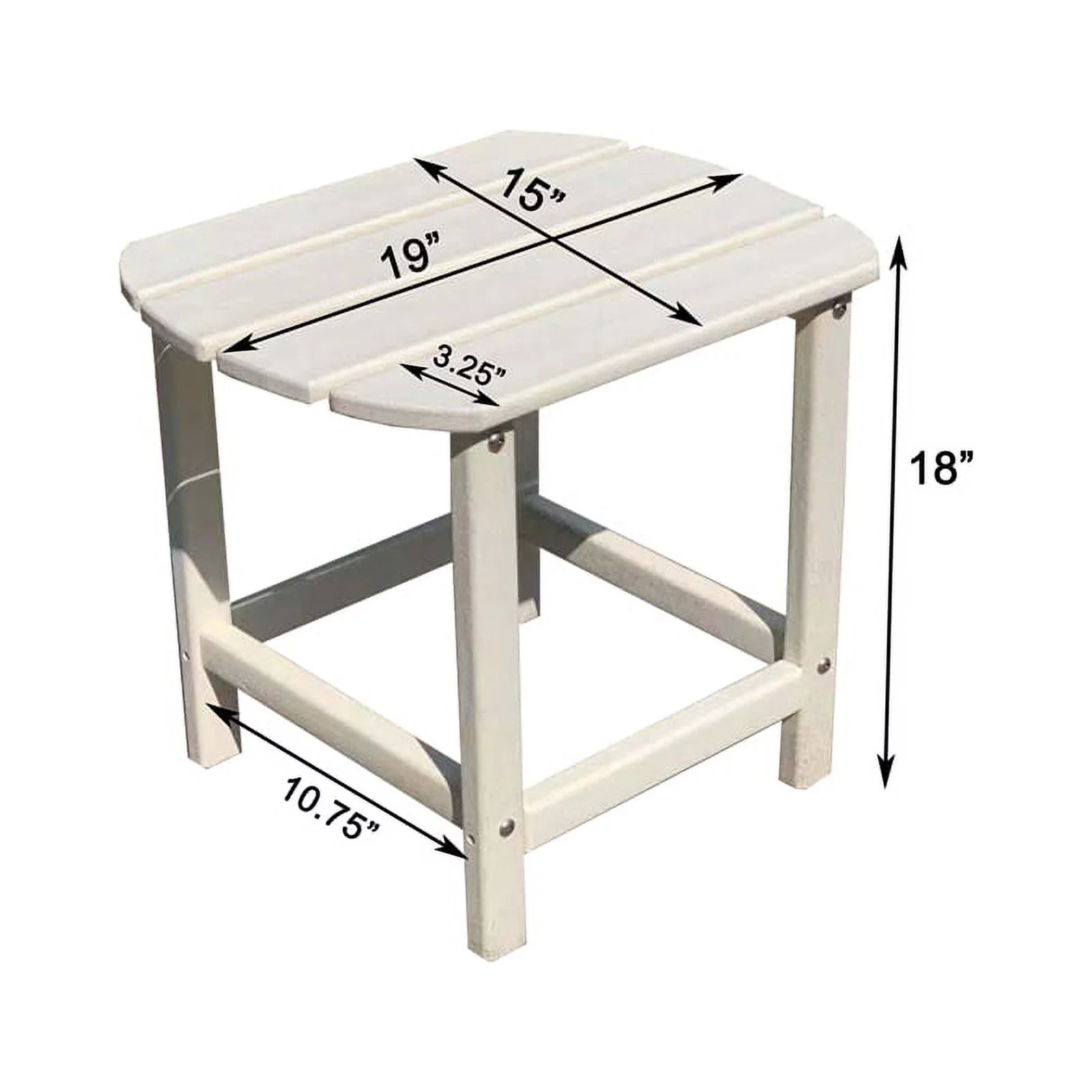 Balboa White Folding Adirondack Chair and Table Set