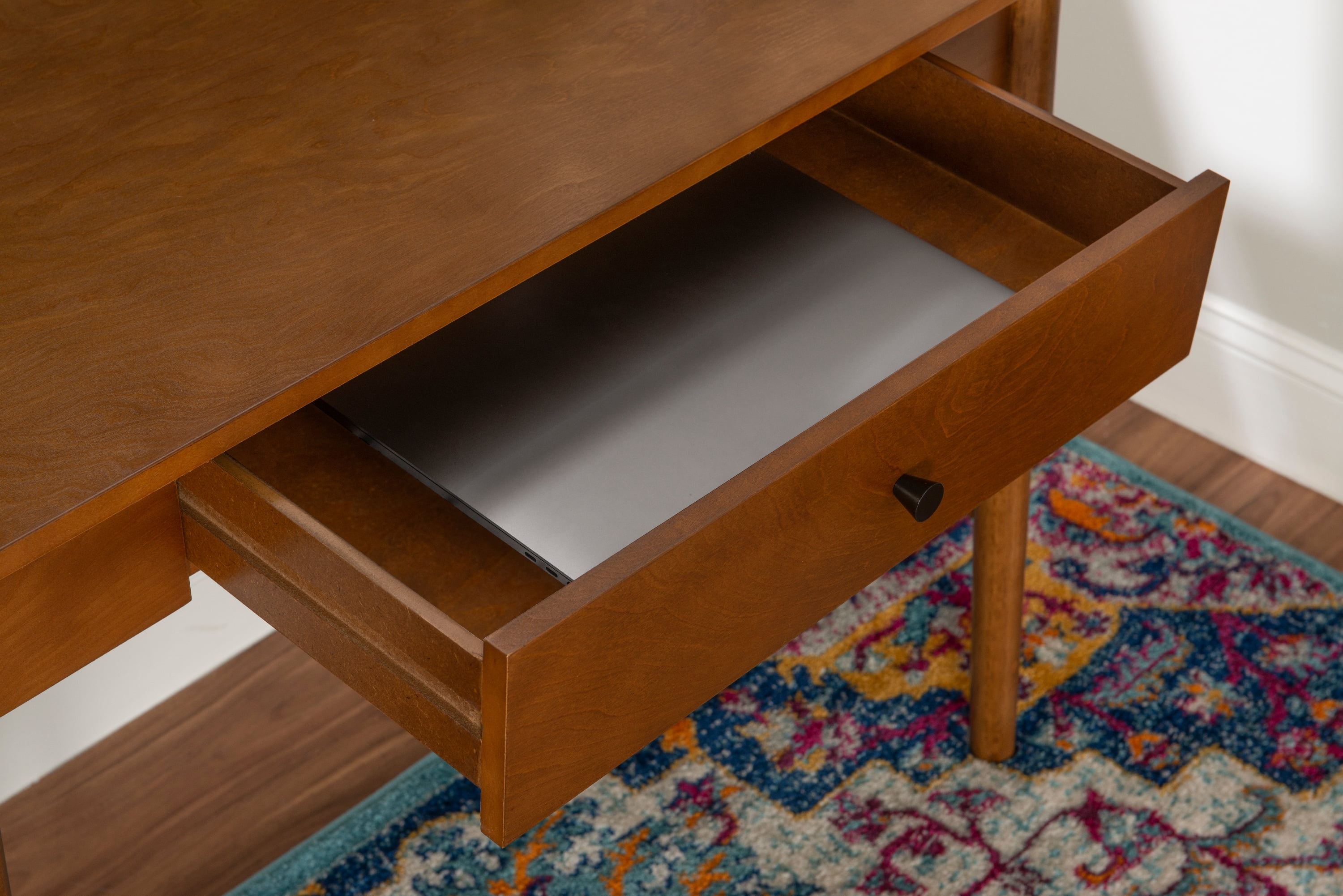 Linon Ashville Single Drawer Mid-Century Writing Desk, 42