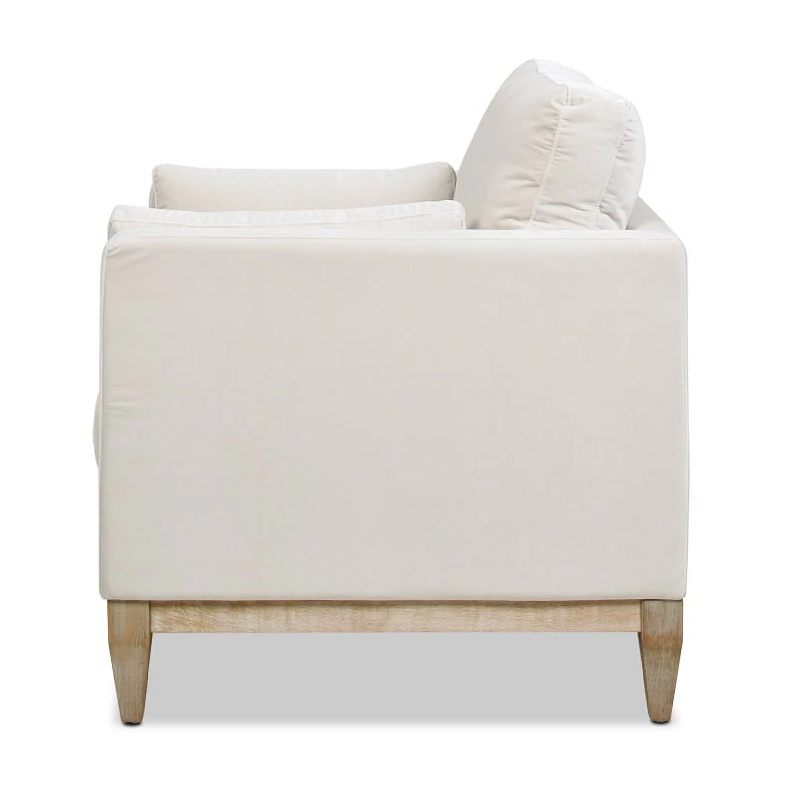 Knox Modern Farmhouse 3 Piece Velvet Arm Chair & Sofa Set in Beige