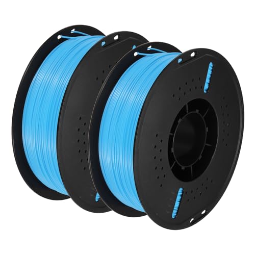 MECCANIXITY PETG 3D Printer Filament, 1.75mm 1KG High Precision Moistureproof Superior Toughness Glossy Filament Sky Blue for Printers 2 Pcs