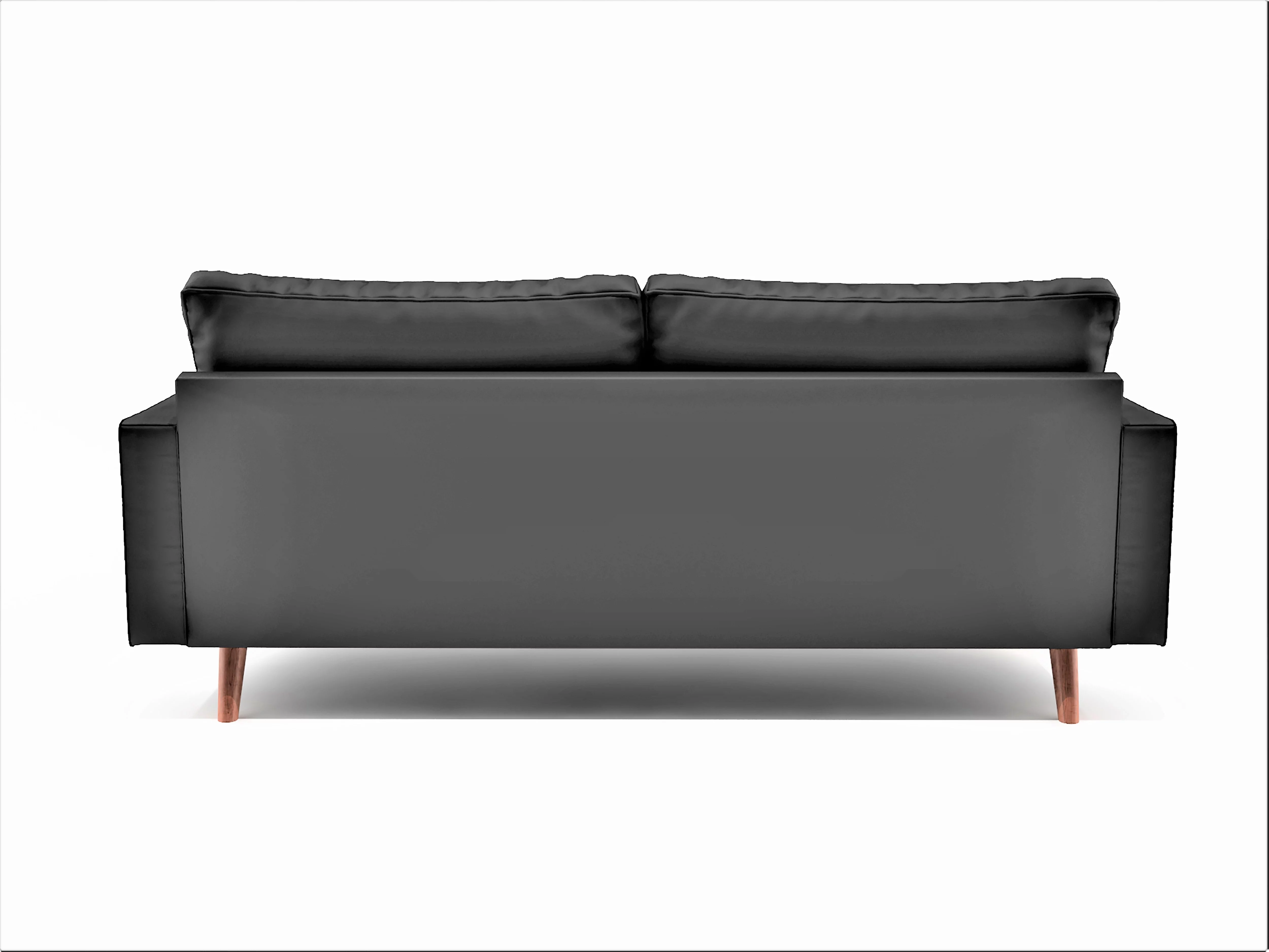 Uspridefurniture Darby 69.7'' Faux Leather Square Arm Sofa,Black