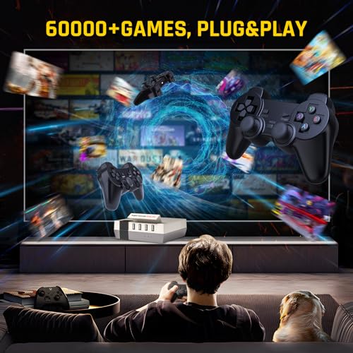 Kinhank Super Console Cube X3 Built-in 60,000+ Games,Retro Video Game Console,EmuELEC 4.5/Android 9.0/CoreE 3 Systems in 1,Compatible with 60+ Classic Emulators,S905X3 Chip,8K Output,Up to 5 Players