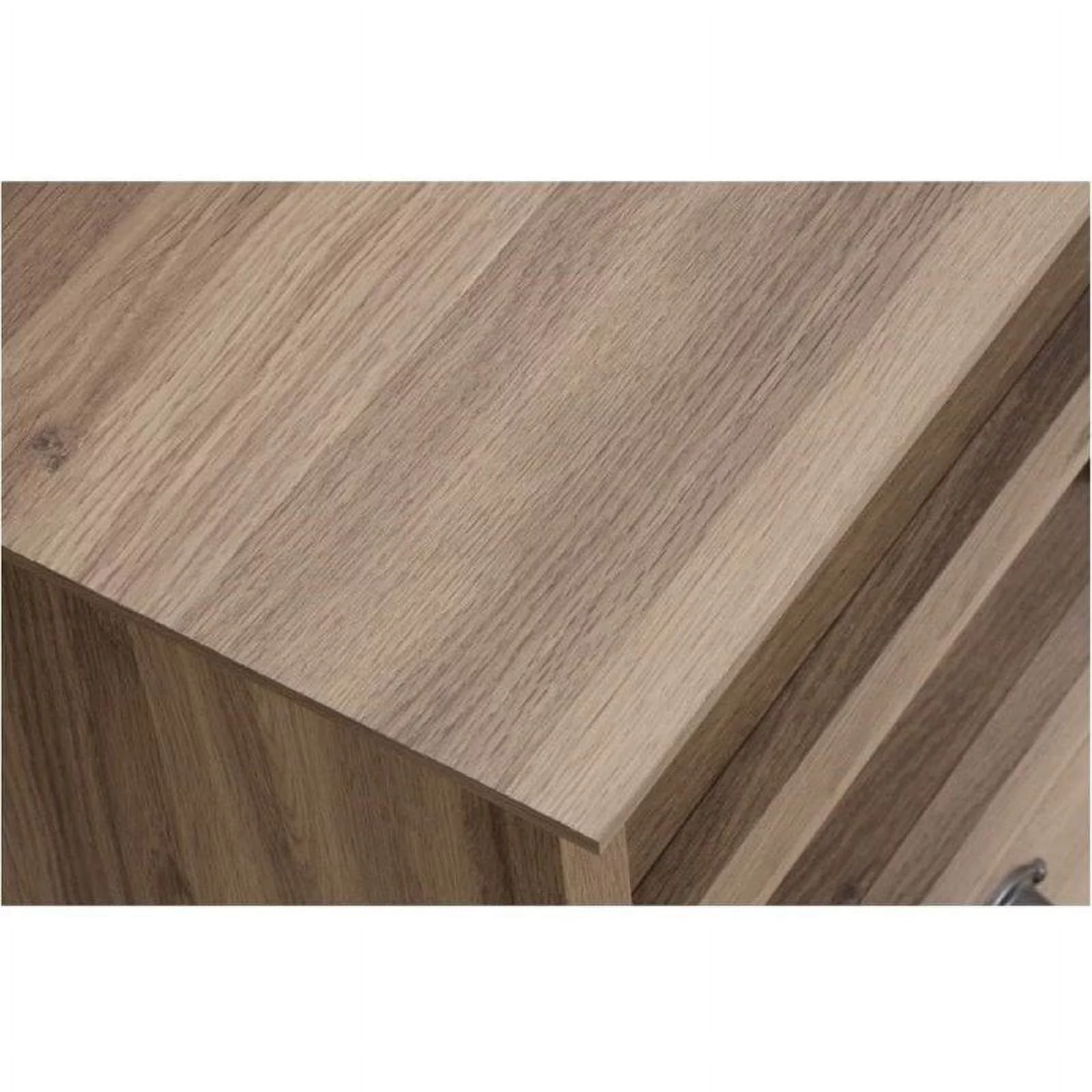 Bowery Hill Traditional Wood Executive Desk with File Drawer in Salt Oak