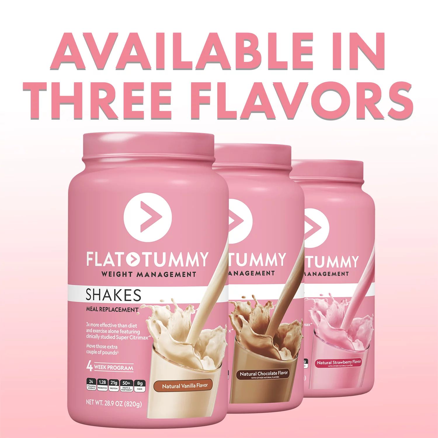Flat Tummy Shakes, Vanilla Protein Powder - Vegan, Keto, Meal Replacement Shake