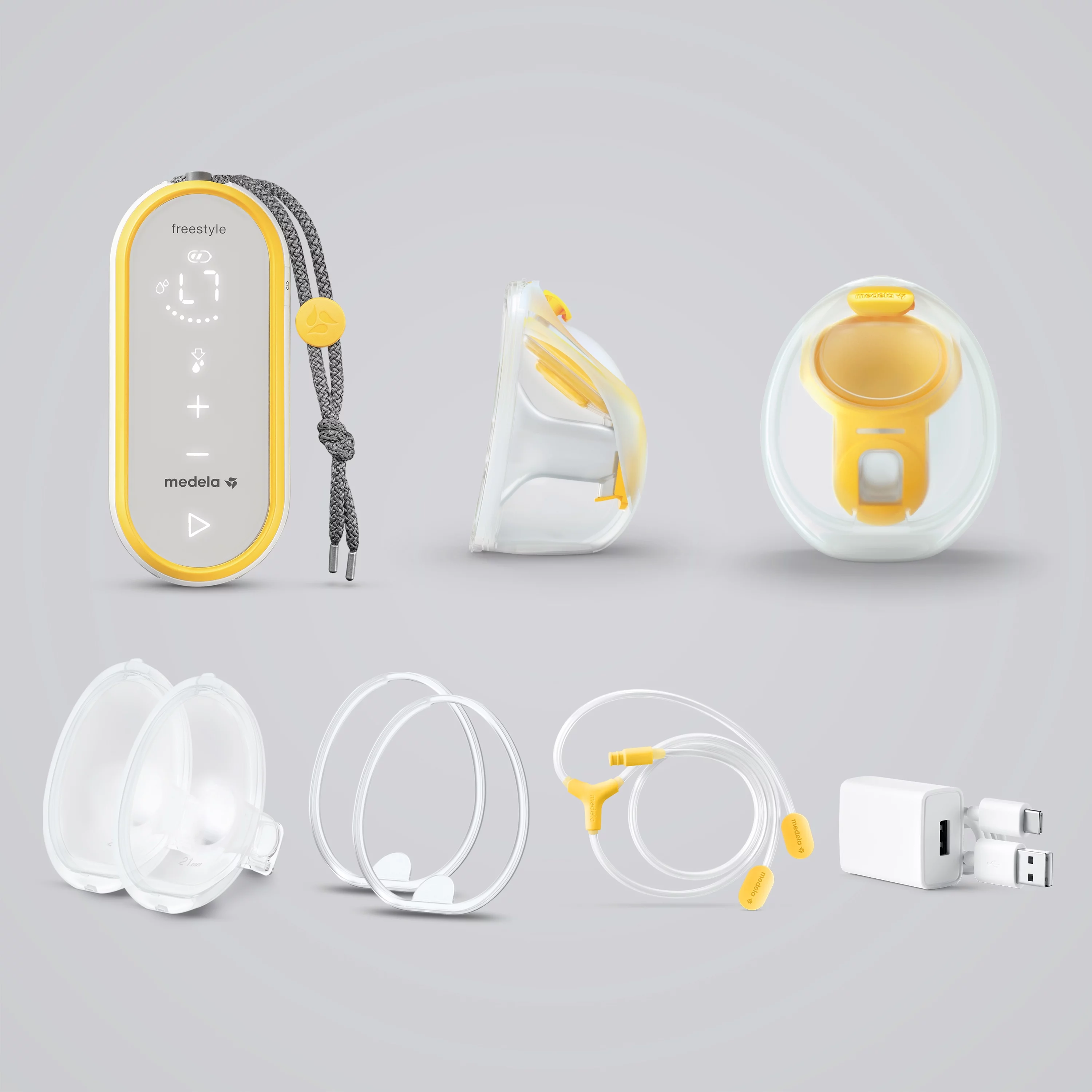 Medela Freestyle Hands Free Breast Pump, Double Electric, Complete Kit, 101044164, 8 Piece Set