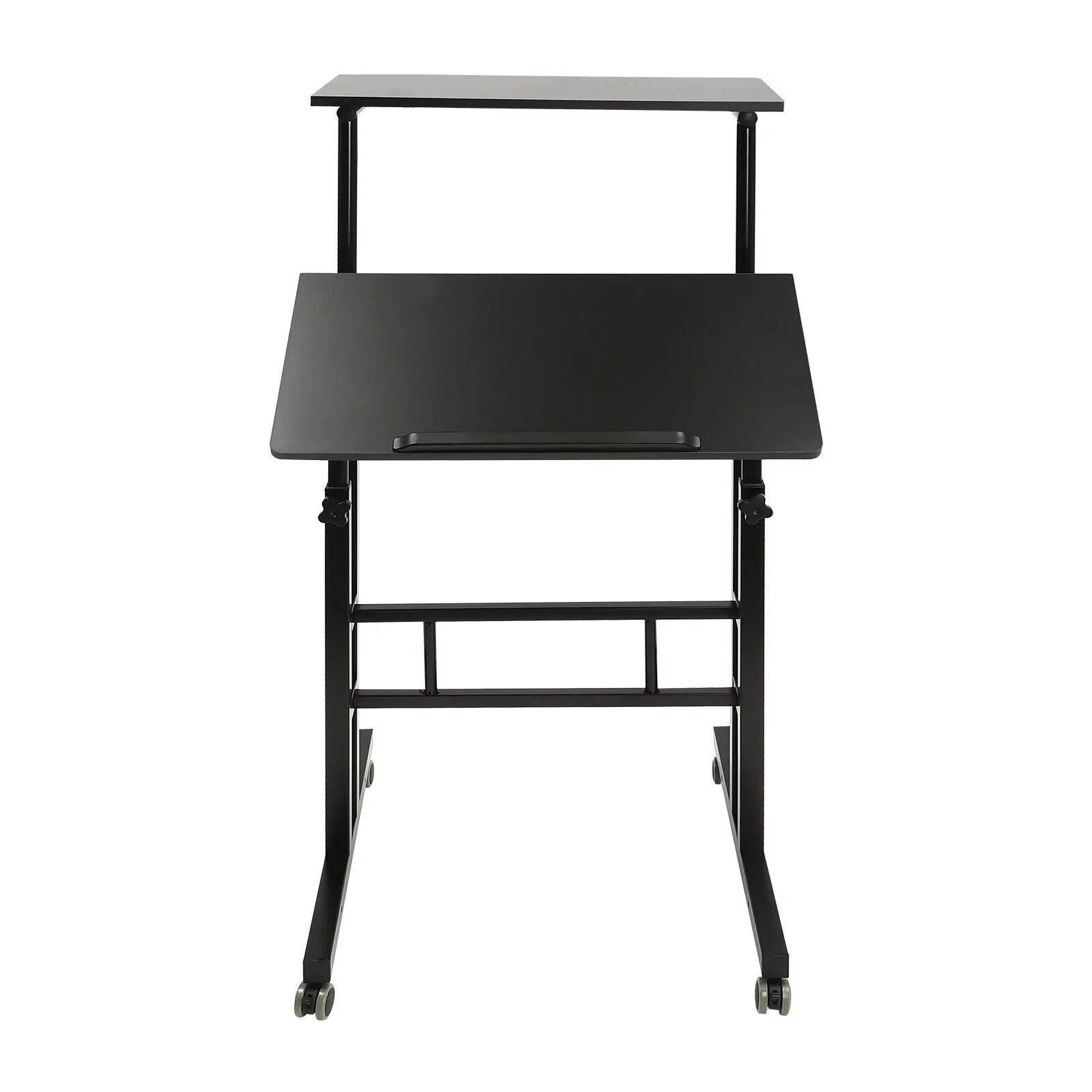 Mobile Laptop Desk Adjustable Height Computer Table Stand Up Office Workstation,Rectangular Studying Desk