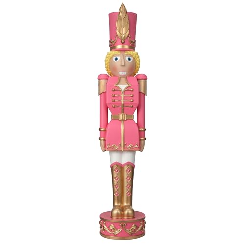 Haute Decor Classic Red and Green Christmas Nutcracker Holiday Decoration for Indoor/Outdoor Use - 37-inch Freestanding Sturdy Resin Construction - Indoor or Outdoor