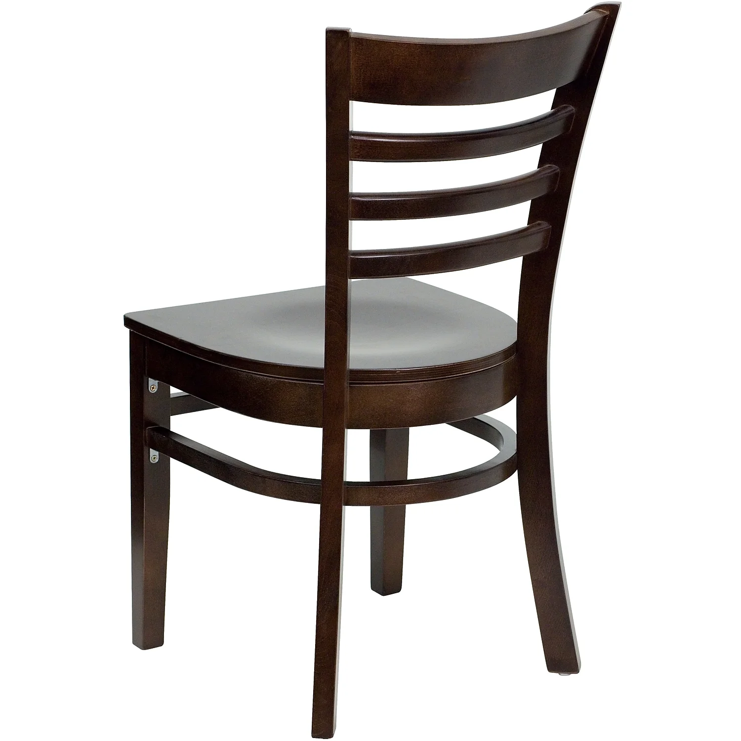 Flash Furniture 2 Pack HERCULES Series Ladder Back Walnut Wood Restaurant Chair