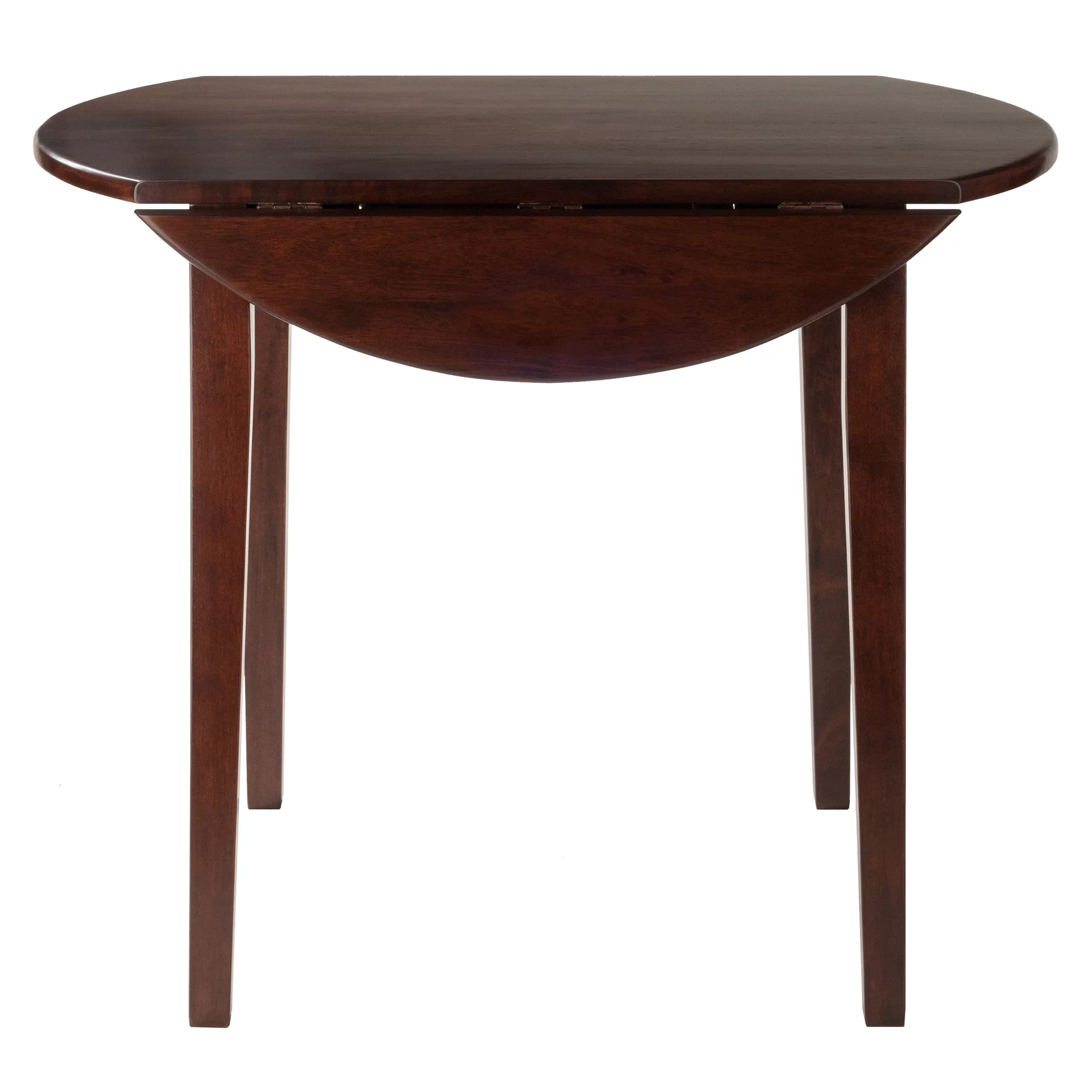 Winsome Wood Clayton Round Drop Leaf Dining Table, Walnut Finish