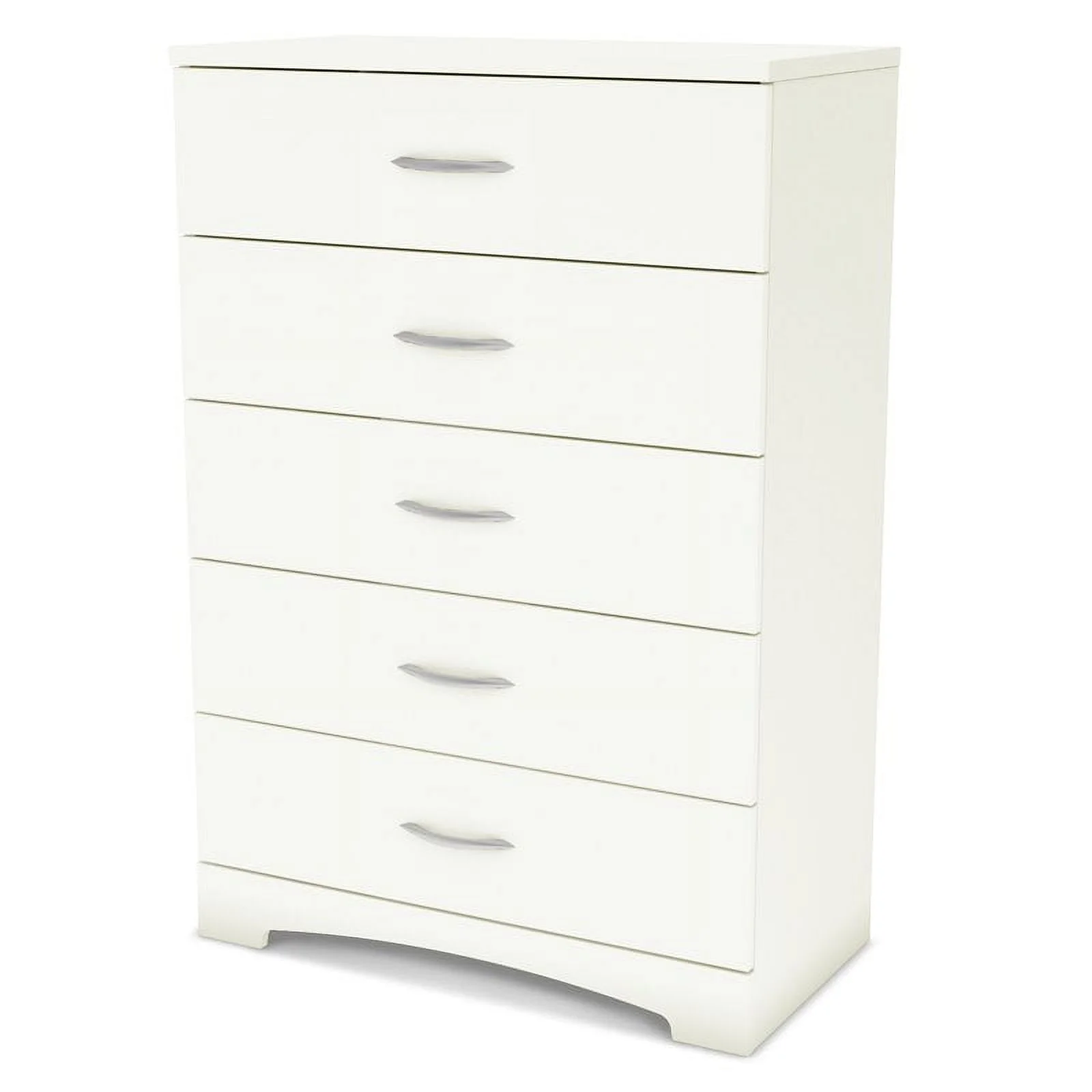 Home Square 2-Piece Set with Nightstand and 5-Drawer Chest in Pure White Finish