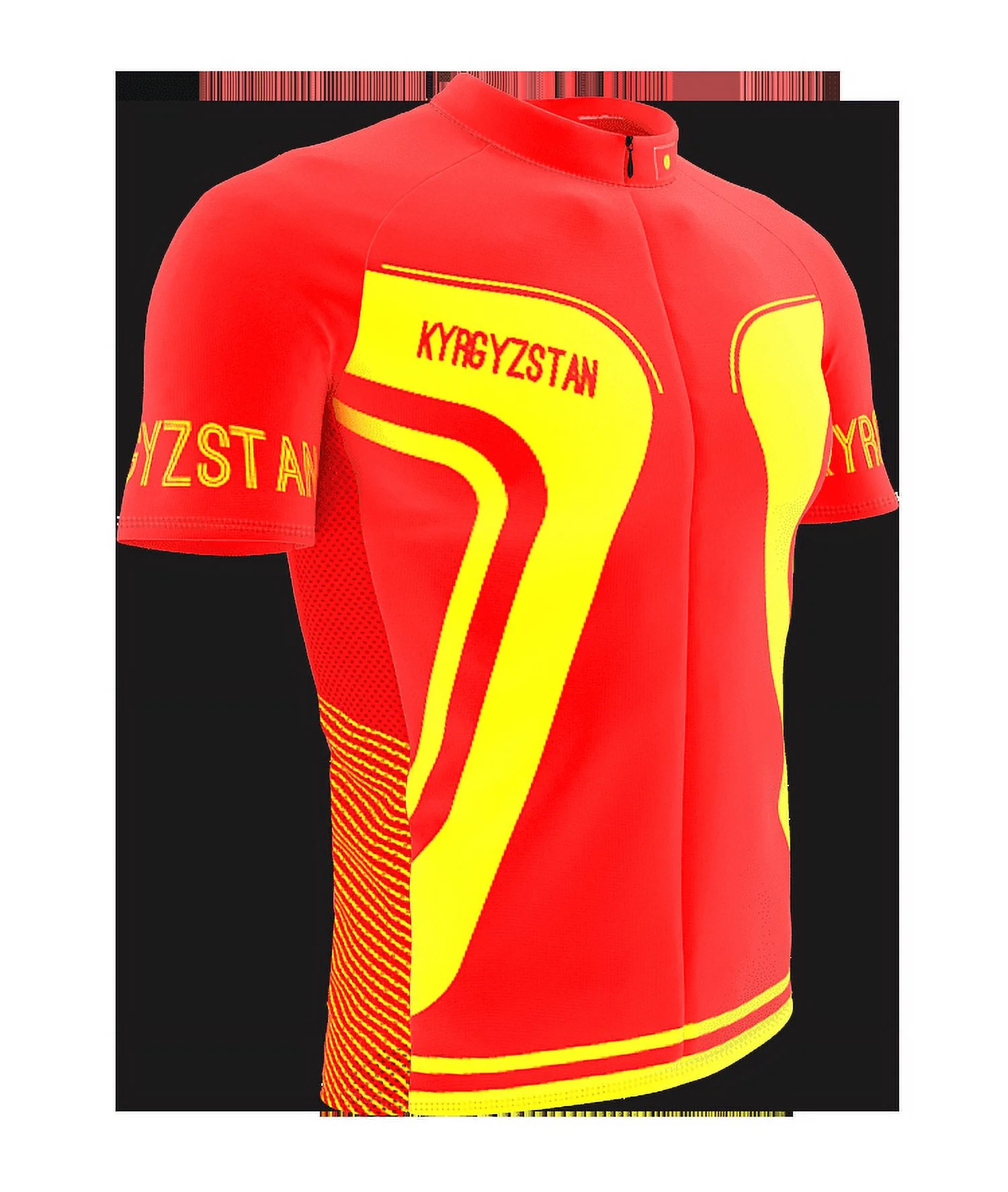 Kyrgyzstan Full Zipper Bike Short Sleeve Cycling Jersey  for Men - Size XS