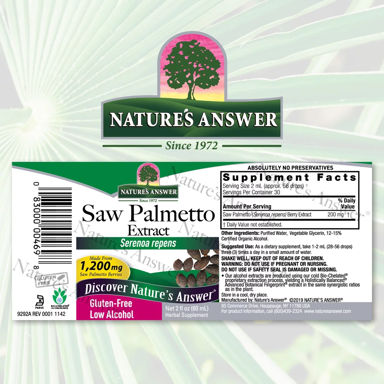Saw Palmetto Berries 2oz Low Alcohol