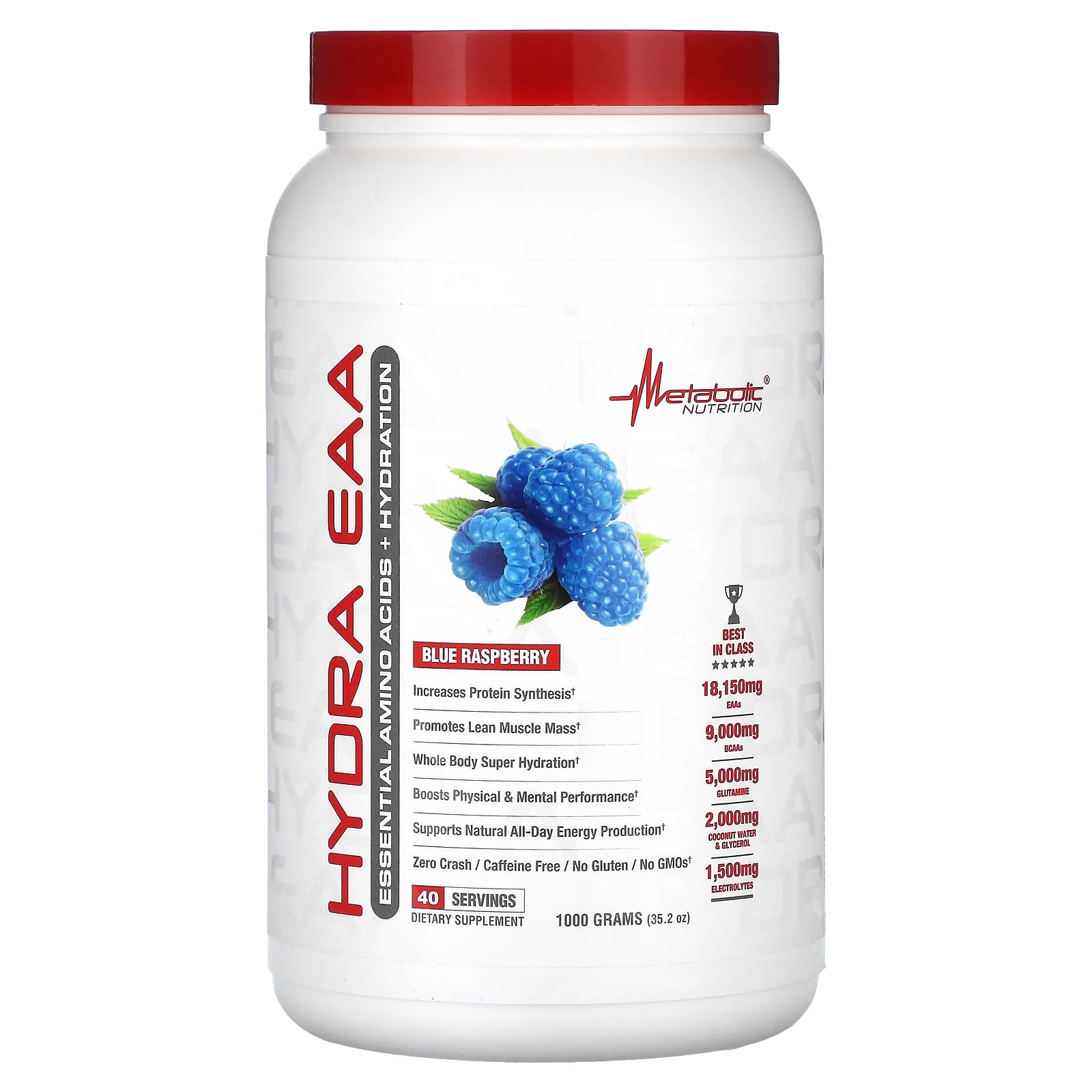 Metabolic Nutrition Hydra EAA, 1000g of Essential Amino Acids + Hydration, EAAs, BCAAs, Glutamine, Electorlytes, Coconut Water & Glycerol, Amazing Flavors (Fruit Punch, 1000g)