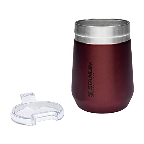 Stanley GO Everyday Wine Tumbler 10 oz | Press Fit Drink Through Lid | Beverage, Coffee, and Cocktail Cup | Insulated Stainless Steel Wine Glass | BPA-Free | Ash