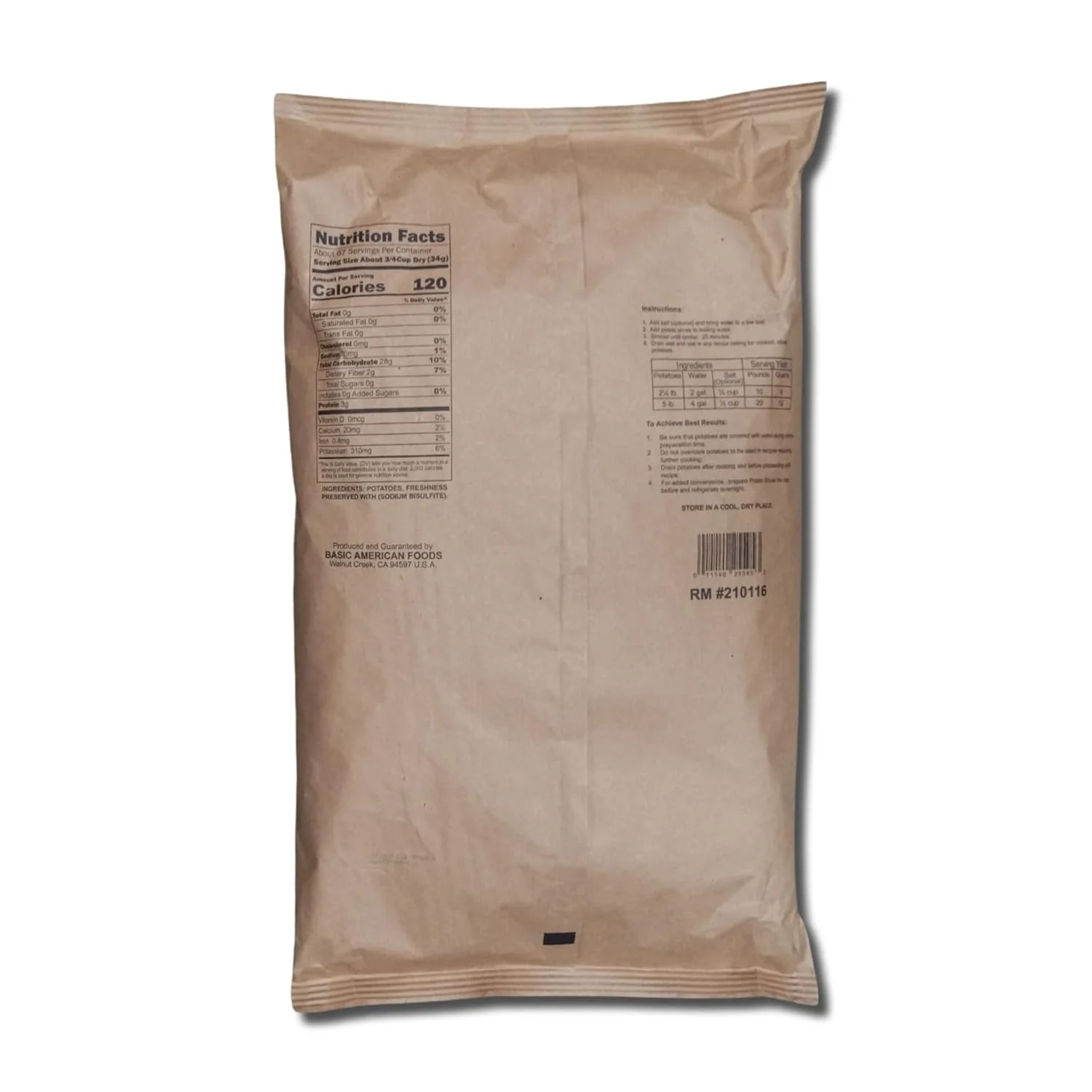 Dehydrated Potato Slices Value Pack  5 Pound Bulk Bag