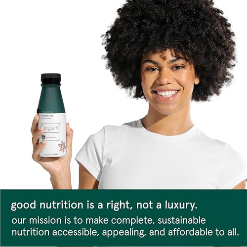 Soylent Complete Meal Replacement Shake, Gingerbread, 16g Complete Protein, Ready-to-Drink Plant Based Protein Drink, 1g Sugar, 11oz (12 Pack)