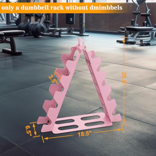 Dumbbell Rack(Dumbbells not included),A-Frame Metal Dumbbell Holder with Handle,Multilevel Weight Storage Organizer for Dumbbells,Tree Shape Compact Weight Rack/Holder,Perfect for Women Home Gym