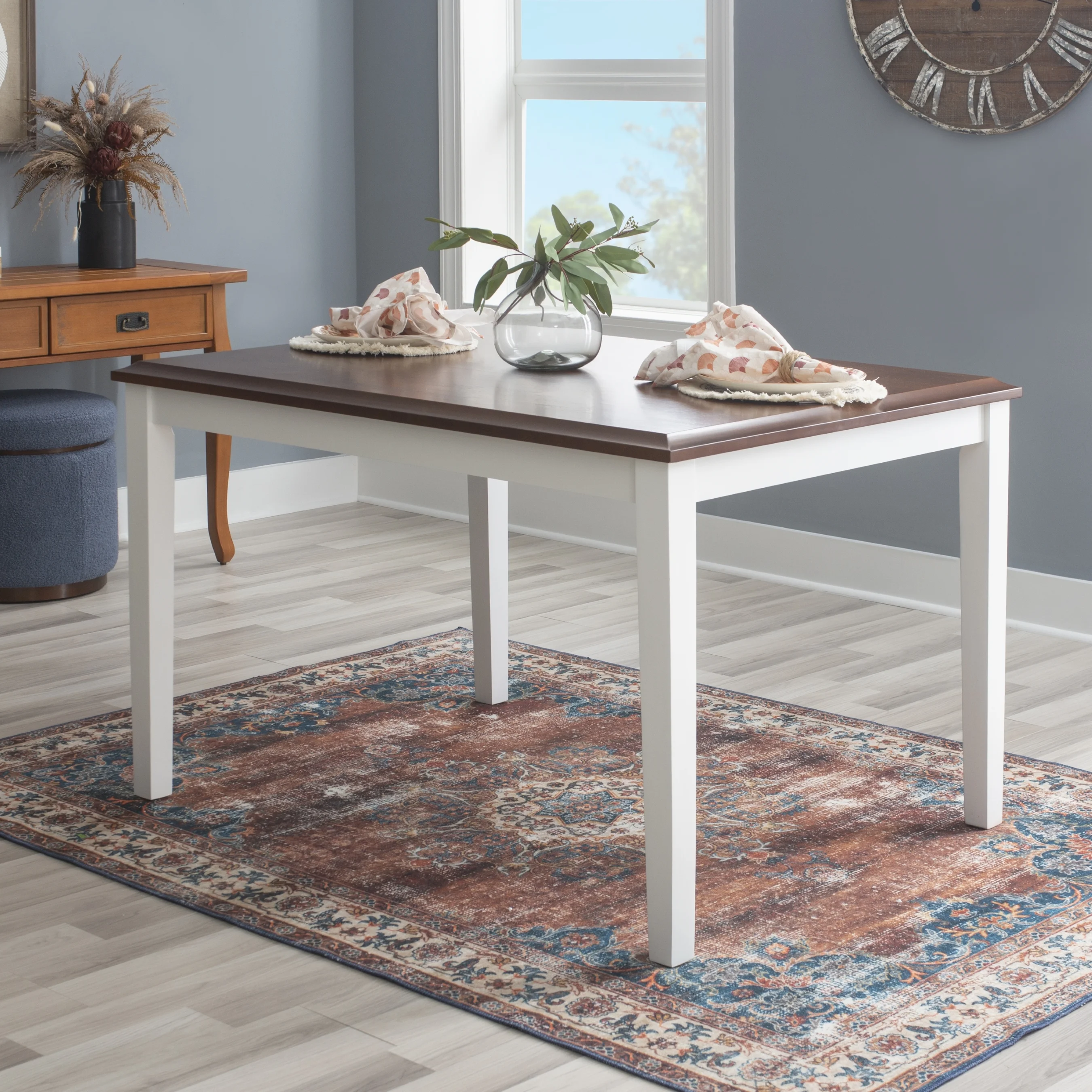 Harrison 5-Piece Dining Set, Cherry and White