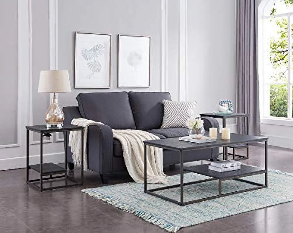 Kings Brand Furniture Santan 3-Piece Occasional Table Set, Coffee Table & 2 End Tables