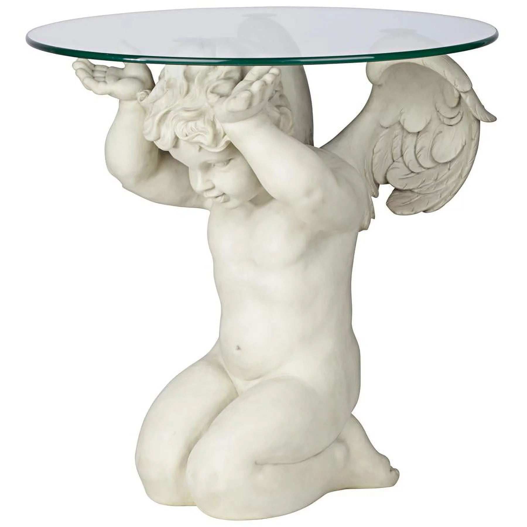 Design Toscano Cherubs Care Angelic Glass-Topped Sculptural Table