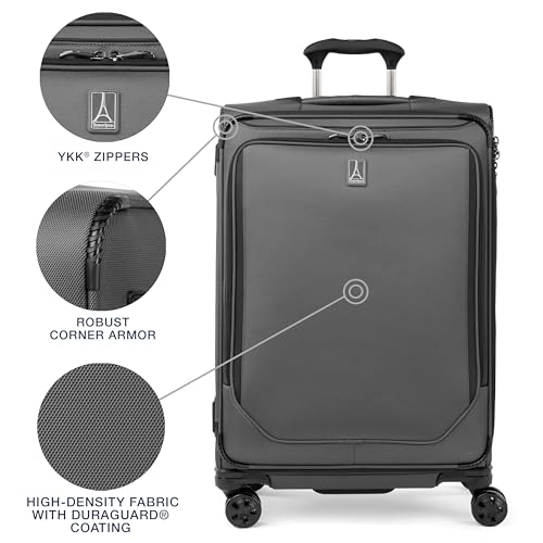 Travelpro Crew Classic Lightweight Softside Expandable Checked Luggage, 8 Wheel Spinner Suitcase, TSA Lock, Men and Women, Checked Large 29-Inch, Patriot Blue